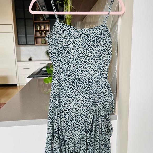 Audrey Leopard Print Spaghetti Strap  Wrap Mini Dress - Picture 1 of 6